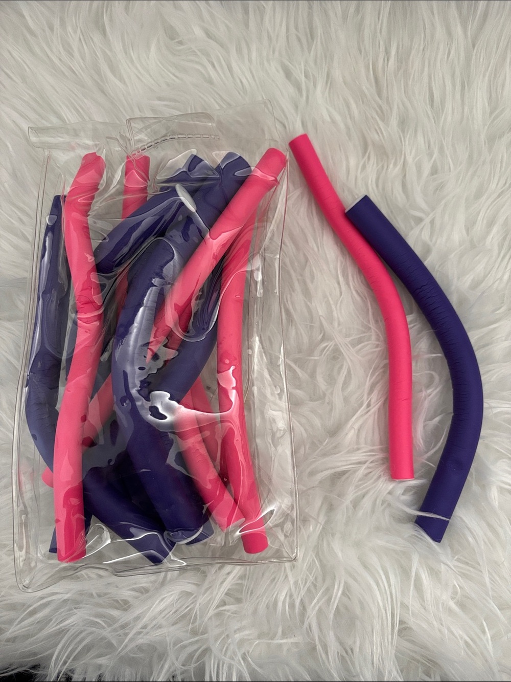 Amazon Kids Hair Curling Rods - Pink & Purple Flexible Set